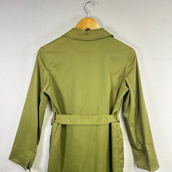 Cynthia Steffe Womans Olive Green Classic Chic Belted Trench Coat Small - Picture 8 of 11